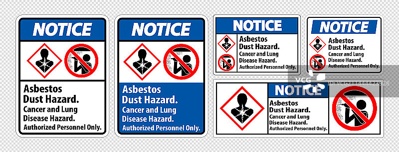 石棉粉尘危害癌症安全警告标签图片素材