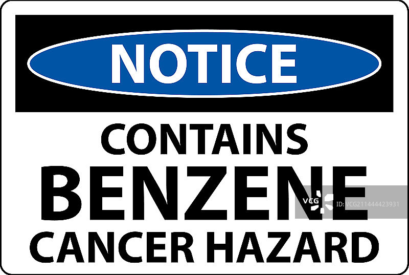 白色背景上的含苯警告标志图片素材