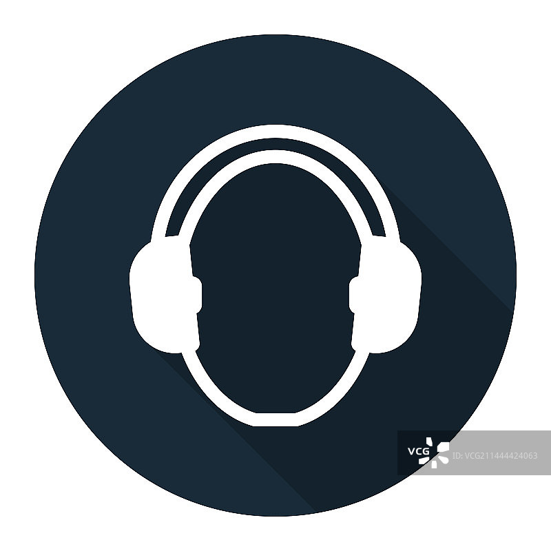 黑色背景上的听力保护符号图片素材