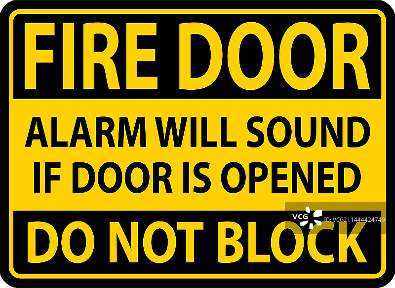 打开防火门警报会响标志图片素材