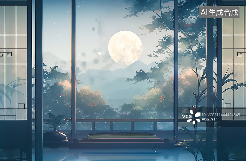 【AI数字艺术】中式室内装饰设计图片素材