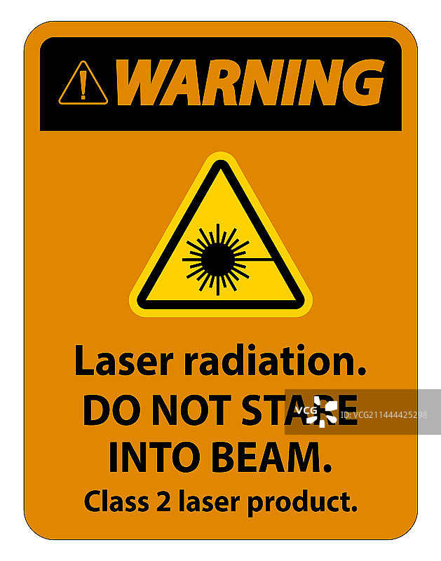激光辐射警告标志图片素材
