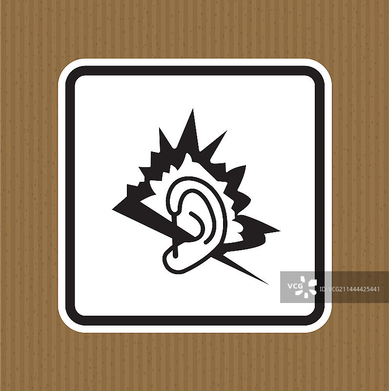 白色背景上的噪音符号标志图片素材