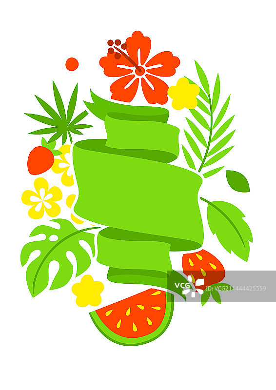 夏季热带植物背景图片素材