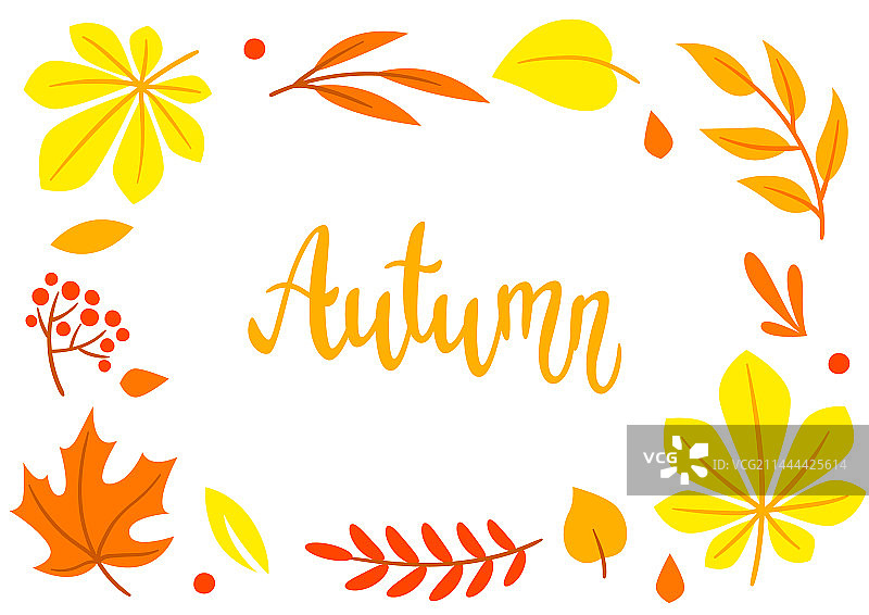 秋叶装饰相框图片素材