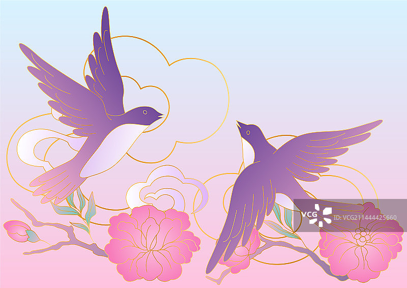 中国风鸟语花香图片素材