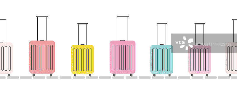 行李传送带上的明亮行李图片素材