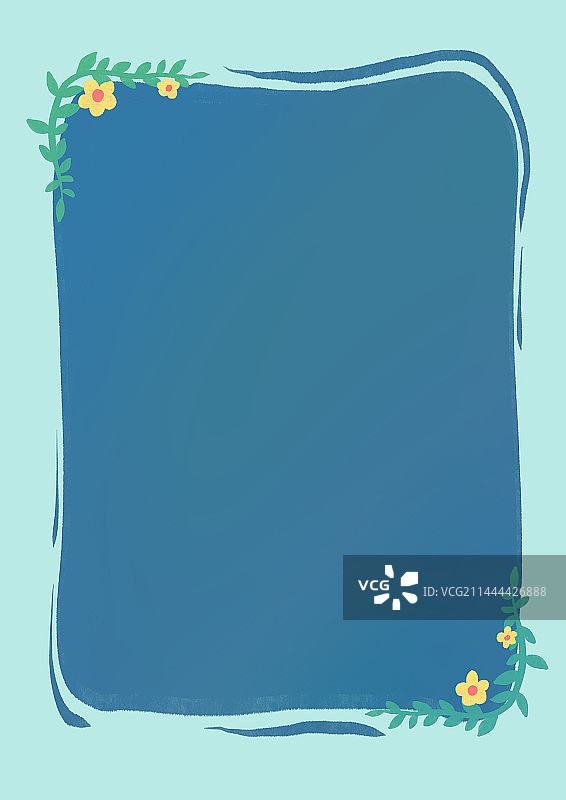 植物简约夏天边框背景图片素材