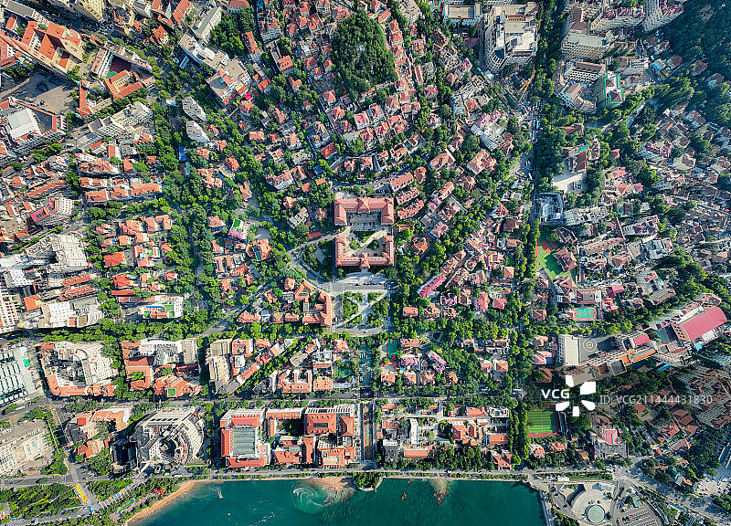 青岛老城区 红瓦绿树碧海蓝天图片素材