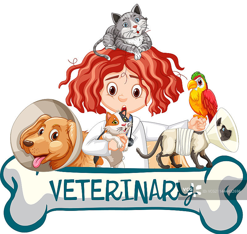 友好的兽医与宠物图片素材