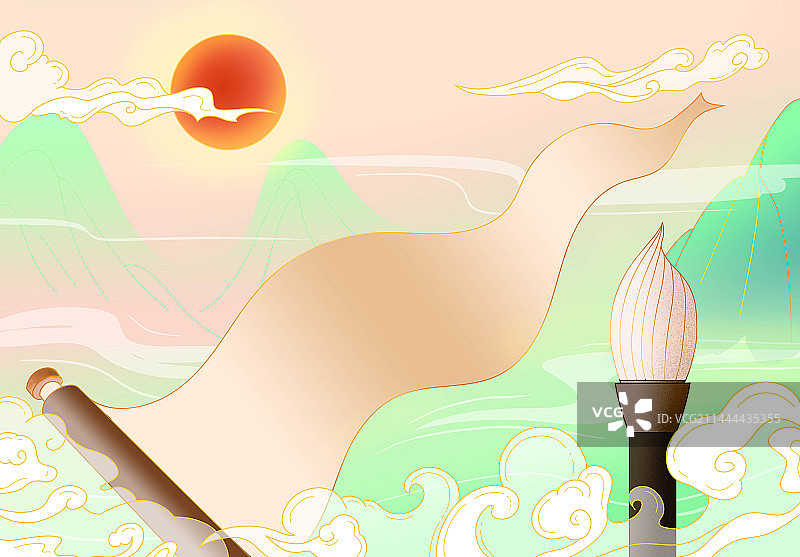 山河日月图片素材