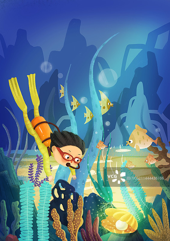 海底世界捕鱼图片素材