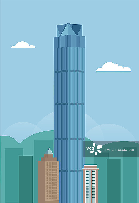 重庆环球金融中心建筑矢量插画图片素材