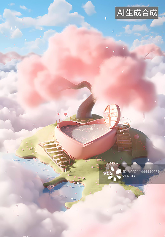 【AI数字艺术】七夕紫色情人节电商展台场景图片素材