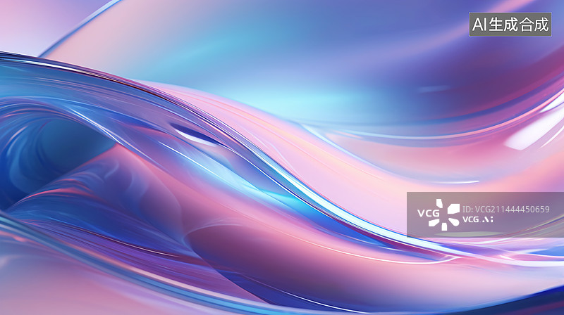 【AI数字艺术】多彩玻璃水质感流动发光背景图片素材