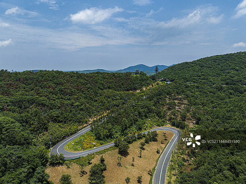 航拍安徽省马鞍山市褒禅山风光图片素材