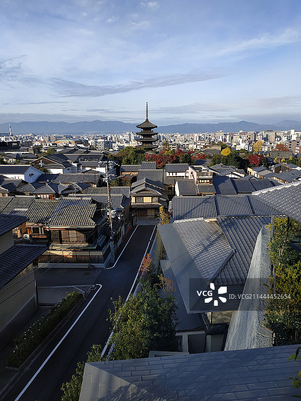 日本京都八坂塔与街道图片素材
