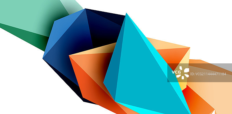 3d低多边形三角形设计元素图片素材