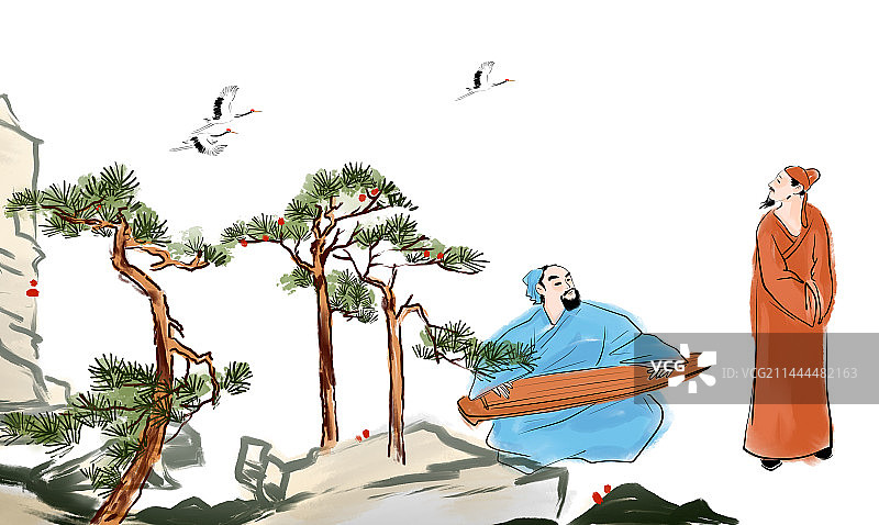 中国风古代文化古代人物设计图书插图图片素材