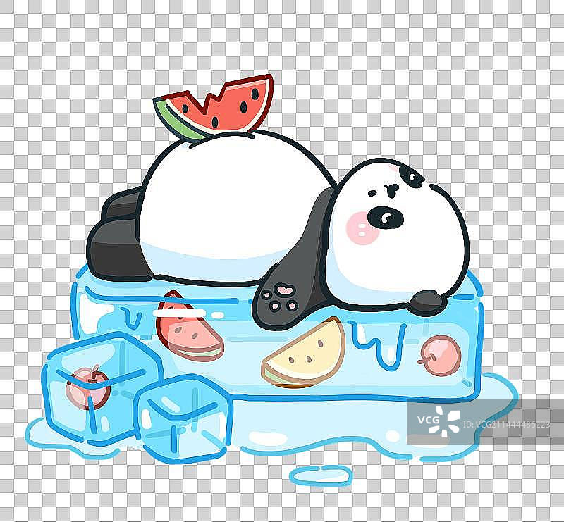 躺在冰块上是熊猫图片素材