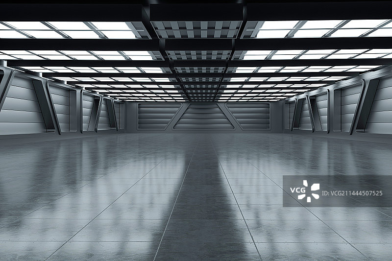 三维渲染科幻太空舱室内场景图片素材