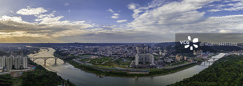 宜宾上江北全景图-宜宾翠屏区城市风光图片素材