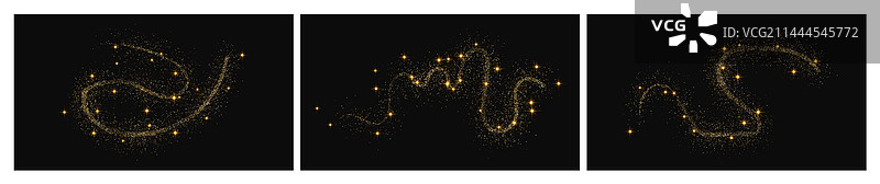 金光闪闪的纸屑波和星尘图片素材