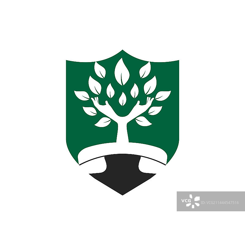 手机与手形树图标Logo设计模板图片素材