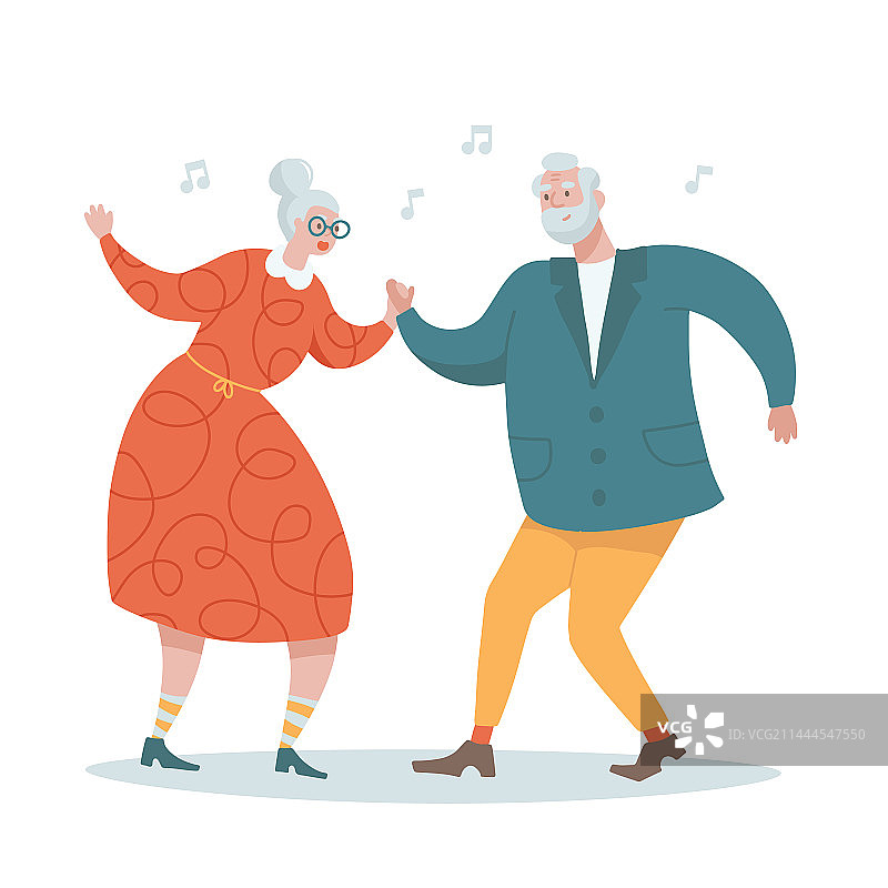 跳舞的老年夫妇概念图图片素材