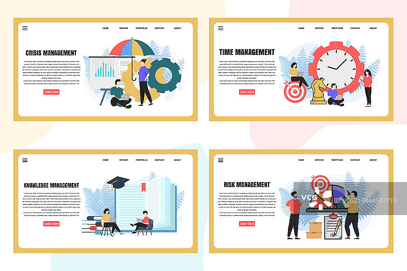 用于管理的网页设计模板套装图片素材