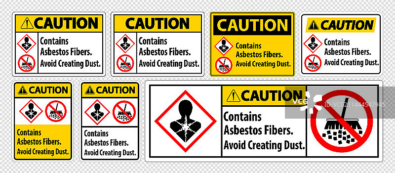 警告标签：含石棉纤维，请避免图片素材