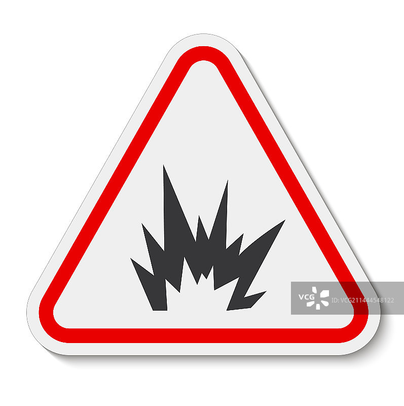 电弧闪光危险标志，白色背景隔离图片素材