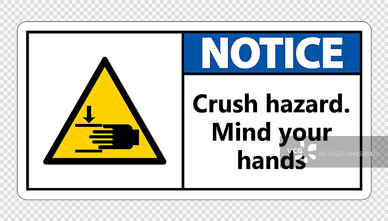 注意粉碎危险，小心手标志图片素材
