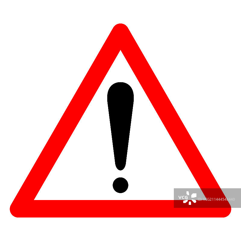 白色背景上的警告符号标志图片素材