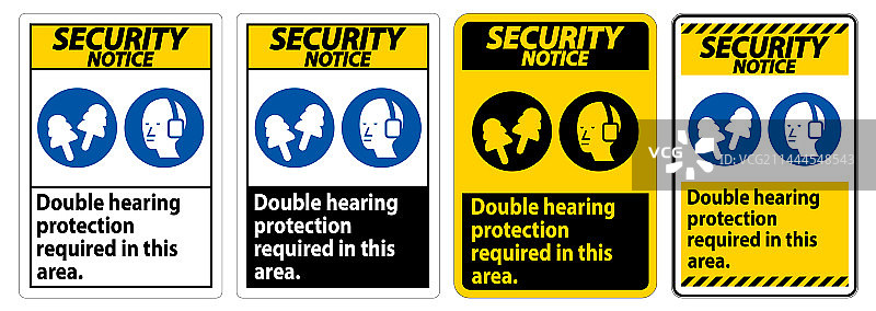 双重听力保护安全警示牌图片素材