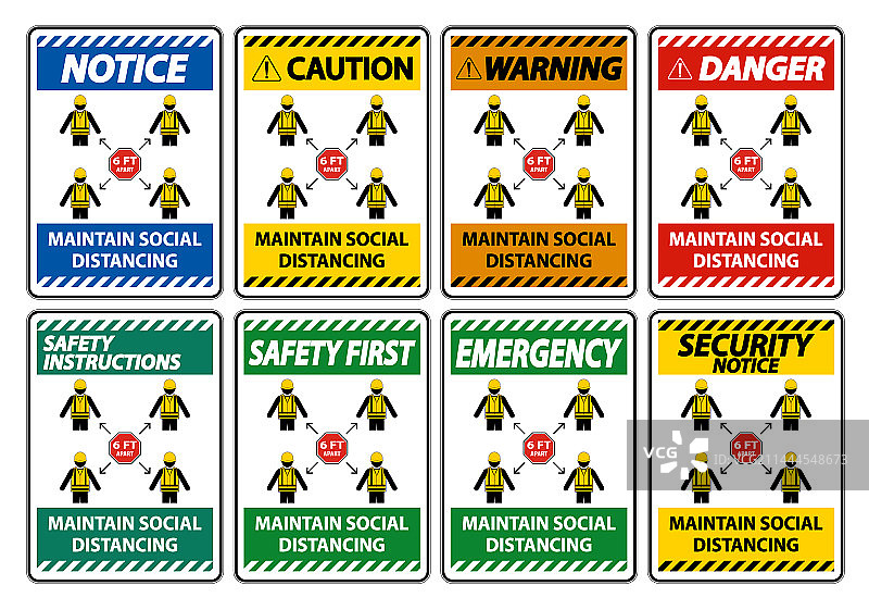 保持社交距离，相隔6英尺图片素材