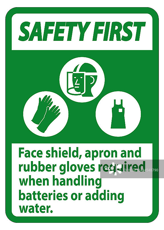 安全第一面罩、围裙和橡胶标志图片素材