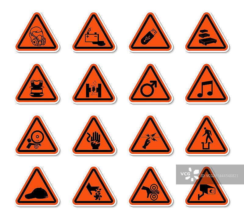 三角形警告危险符号标签图片素材