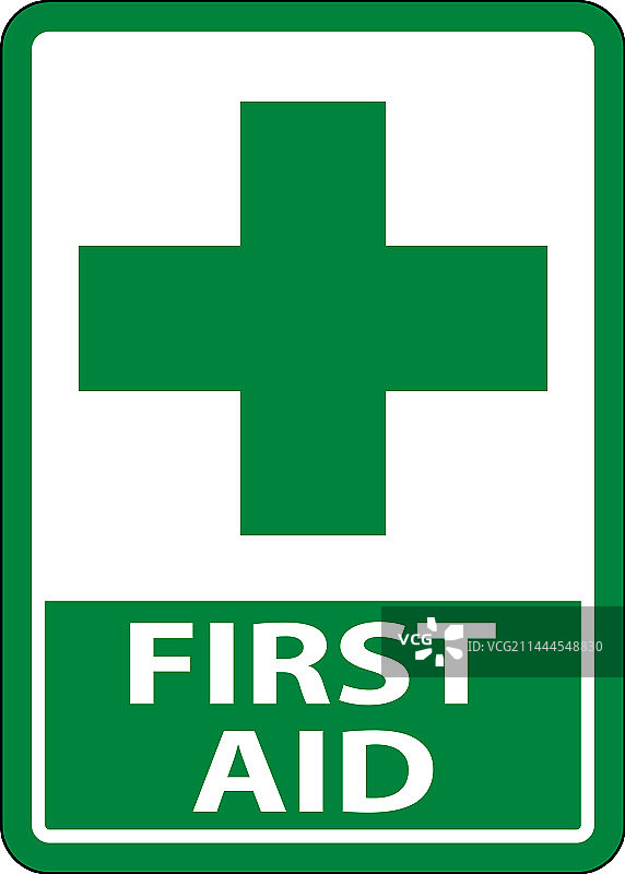 白色背景上的急救标签图片素材