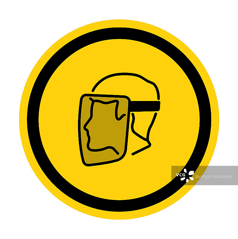 必须佩戴防护面罩标志图片素材