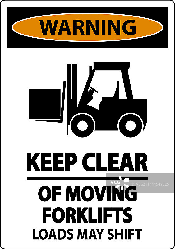 警告：叉车行驶区域，请勿靠近图片素材