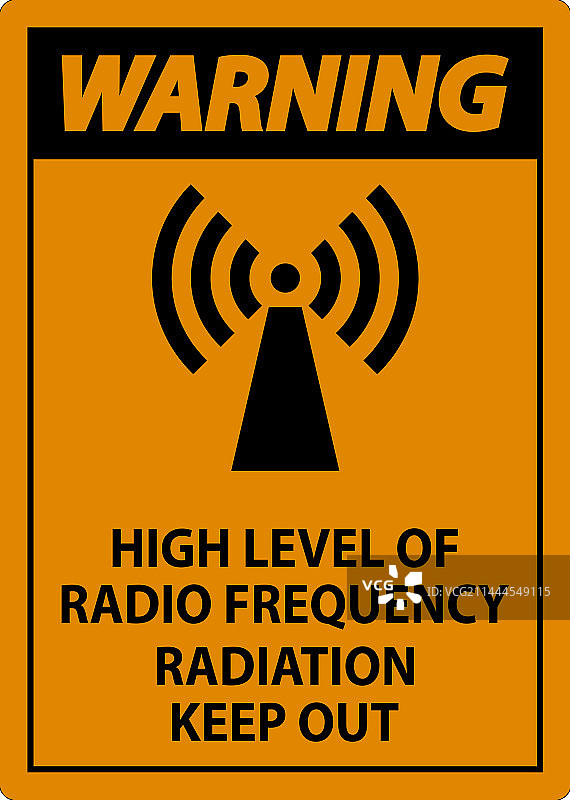 高强度射频辐射警告标志图片素材