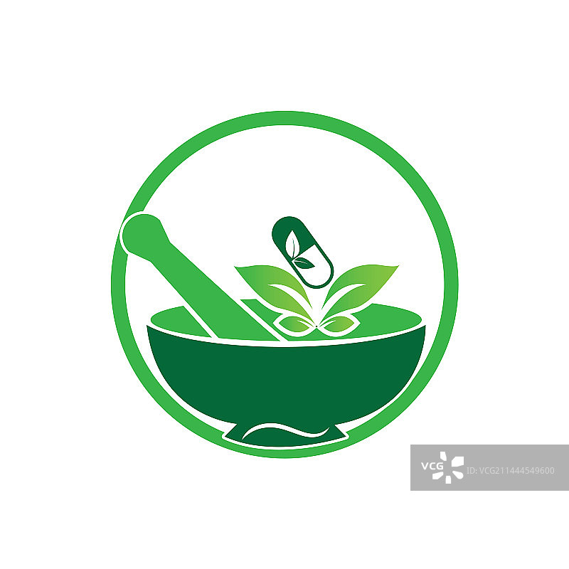 草药药房logo图标模板图片素材