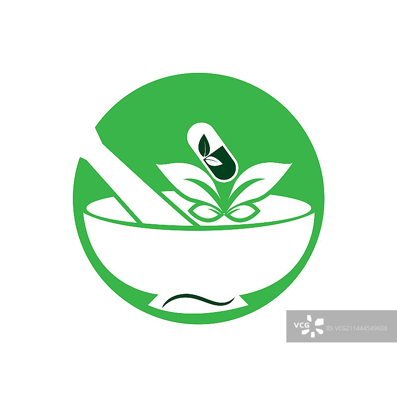 草药药房logo图标模板图片素材