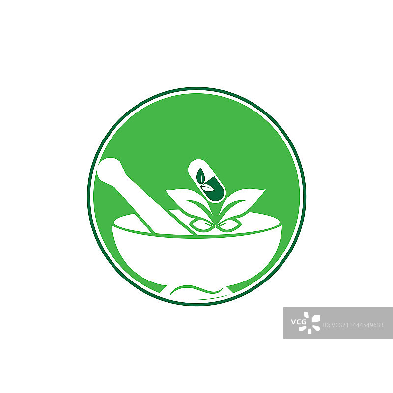 草药药房logo图标模板图片素材