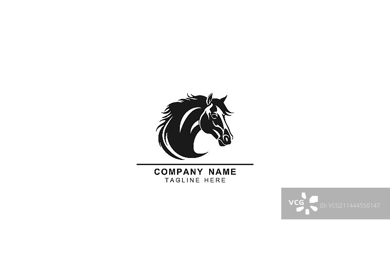 黑马头部轮廓标志图标图片素材