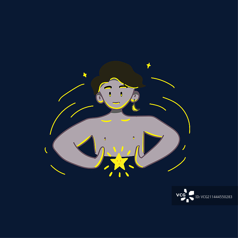 在黑夜中施展星辰魔法的男孩魔法师插画图片素材