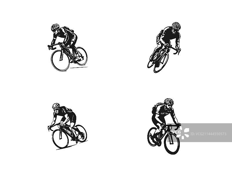 骑行者自行车标志图标设计图片素材