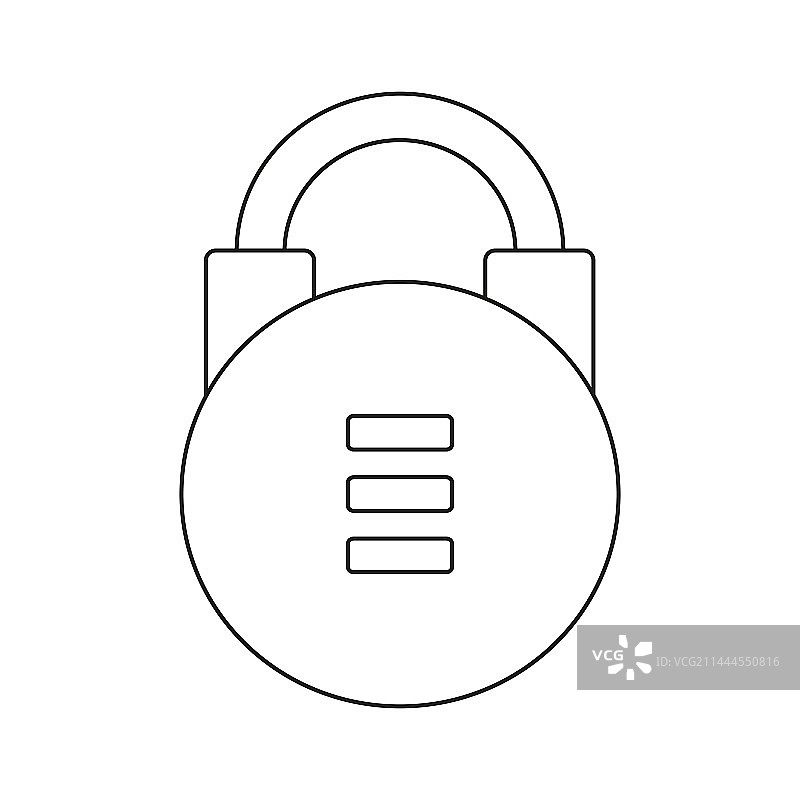 家庭安全保护挂锁轮廓图片素材