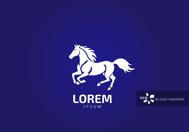 奔跑的骏马剪影标志图片素材